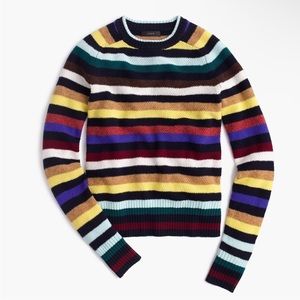 EUC JCrew multi color striped wool sweater